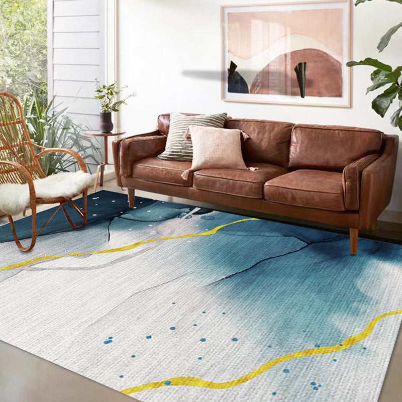 Light Pink Abstract Print Rug Polyester Modern Rug Washable Rug for Drawing Room