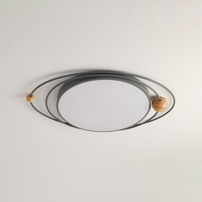 Modern Style Round Flush Mount Lamp Metal 1 Light Flush Mount Fixture