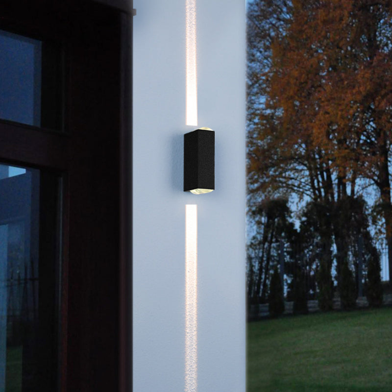 Modern Style Rectangular Wall Light Sconces Metal Multi Lights Wall Washer Sconce in Black