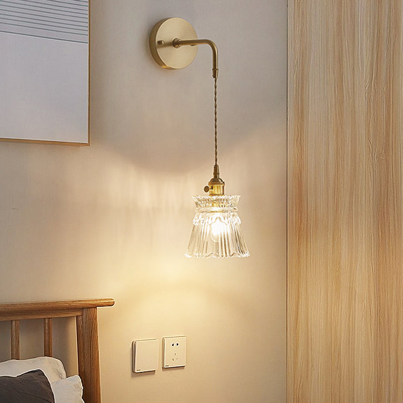 Modern Style Glass Shade Wall Light Sconce Creative Wall Light Fixture for Bedroom