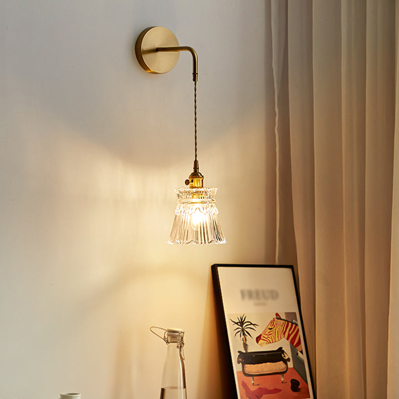 Modern Style Glass Shade Wall Light Sconce Creative Wall Light Fixture for Bedroom