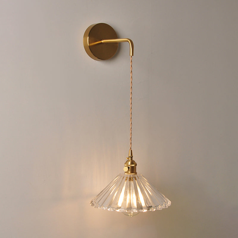 Modern Style Glass Shade Wall Light Sconce Creative Wall Light Fixture for Bedroom