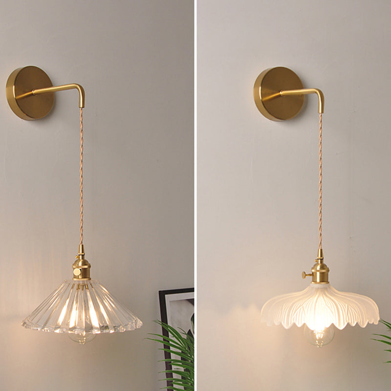 Modern Style Glass Shade Wall Light Sconce Creative Wall Light Fixture for Bedroom
