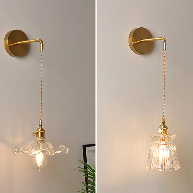 Modern Style Glass Shade Wall Light Sconce Creative Wall Light Fixture for Bedroom