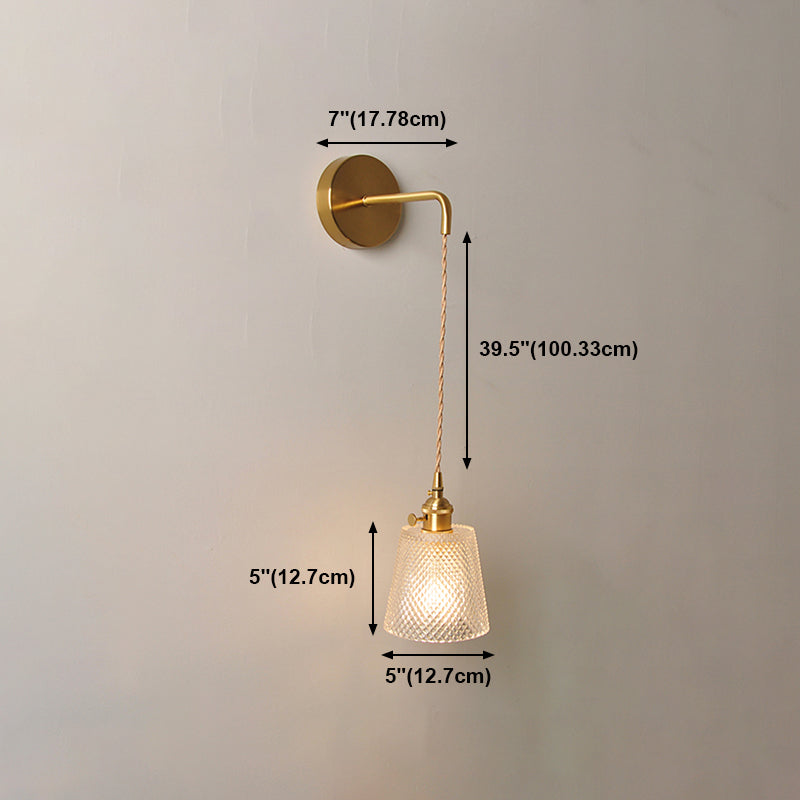 Modern Style Glass Shade Wall Light Sconce Creative Wall Light Fixture for Bedroom