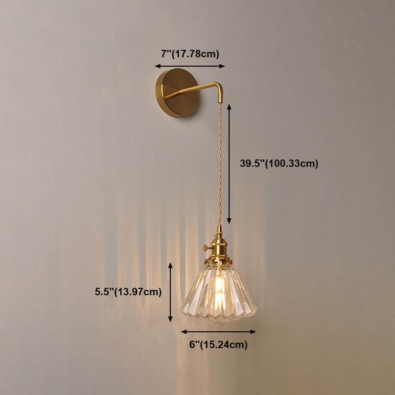 Modern Style Glass Shade Wall Light Sconce Creative Wall Light Fixture for Bedroom