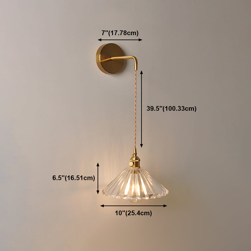 Modern Style Glass Shade Wall Light Sconce Creative Wall Light Fixture for Bedroom