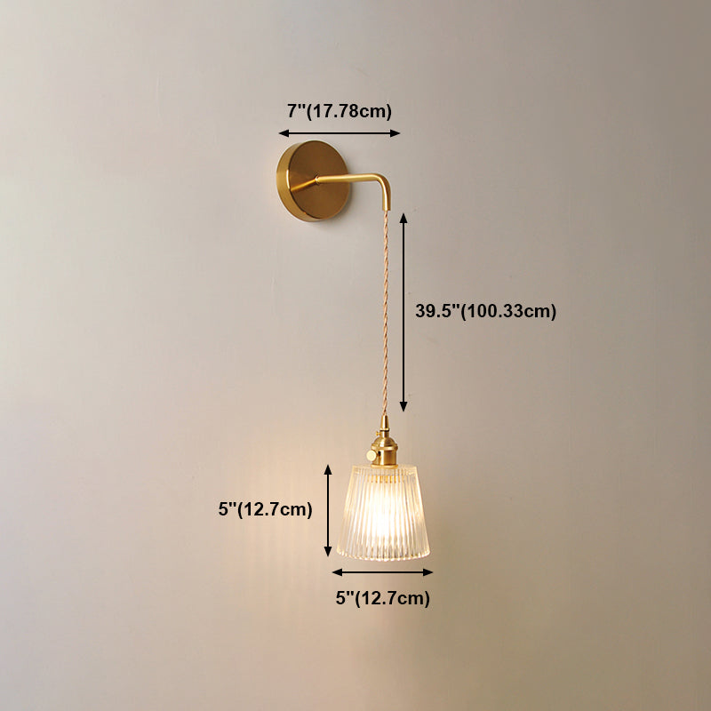 Modern Style Glass Shade Wall Light Sconce Creative Wall Light Fixture for Bedroom