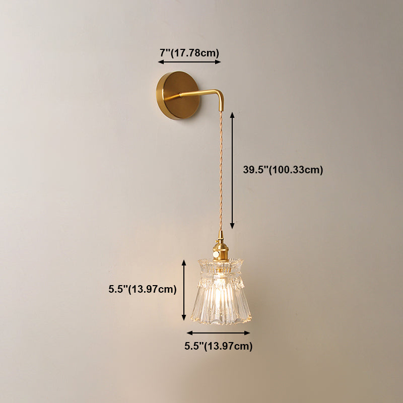 Modern Style Glass Shade Wall Light Sconce Creative Wall Light Fixture for Bedroom