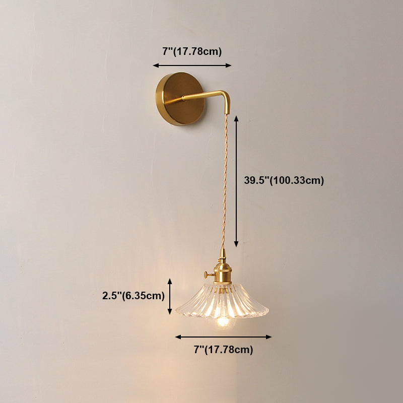 Modern Style Glass Shade Wall Light Sconce Creative Wall Light Fixture for Bedroom