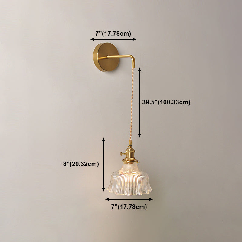 Modern Style Glass Shade Wall Light Sconce Creative Wall Light Fixture for Bedroom