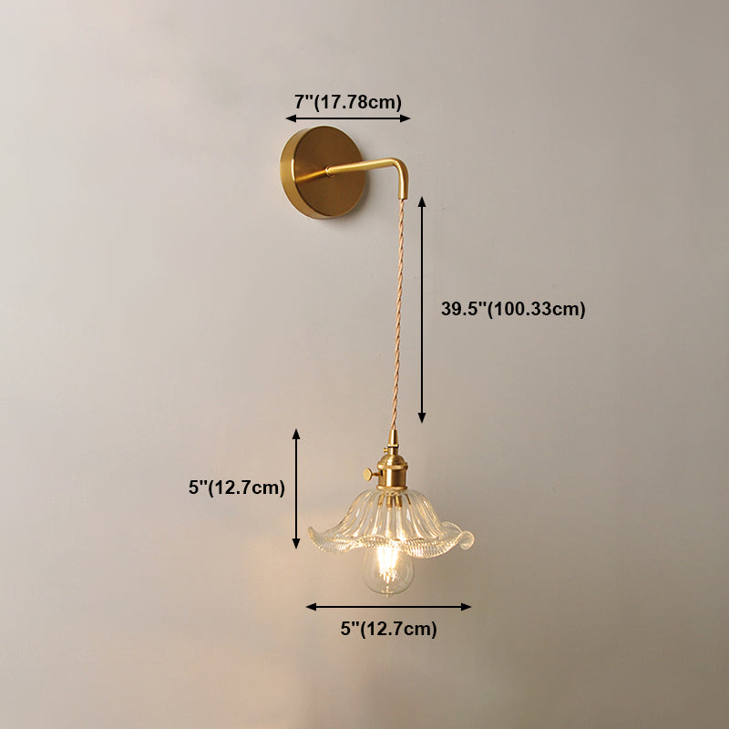 Modern Style Glass Shade Wall Light Sconce Creative Wall Light Fixture for Bedroom