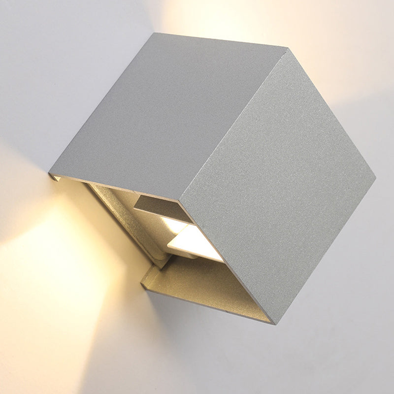 2 Lights Geometric Wall Washer Sconce Modern Style Metal Wall Lighting