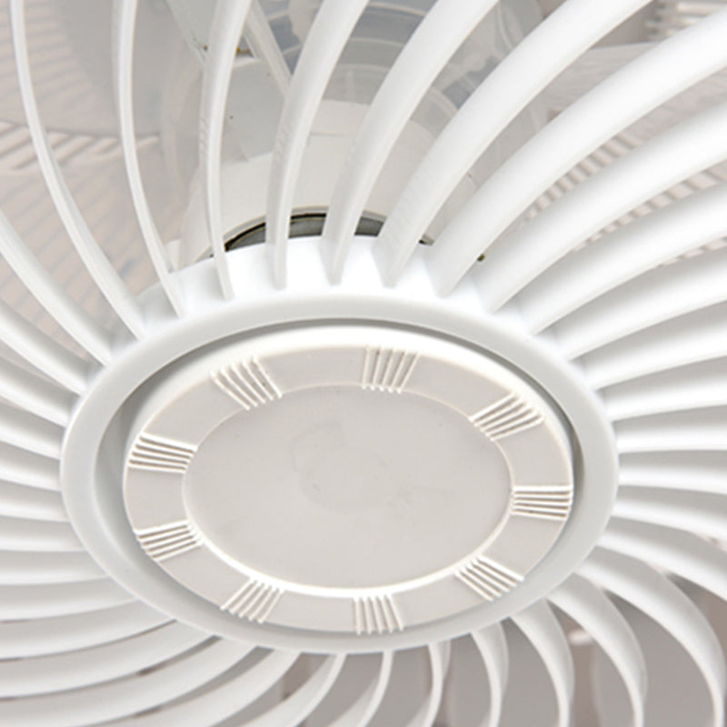 Round Shape Ceiling Fan Light Kids Style Metal 1-Light LED Ceiling Fan Lamp