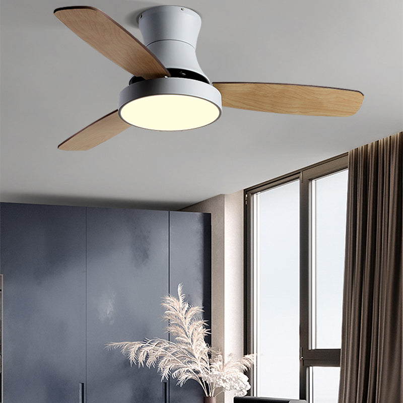Round Shape Ceiling Fan Light Kids Style Metal 1-Light LED Ceiling Fan Lamp