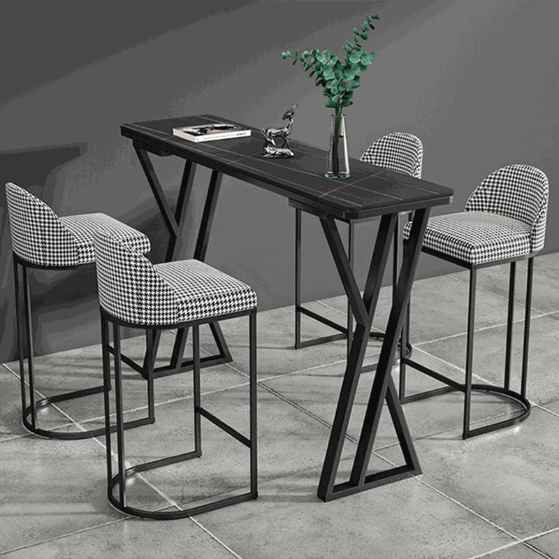 Industrial Stone Bar Wine Table Rectangle Coffee Shop Bar Height Cocktail Table