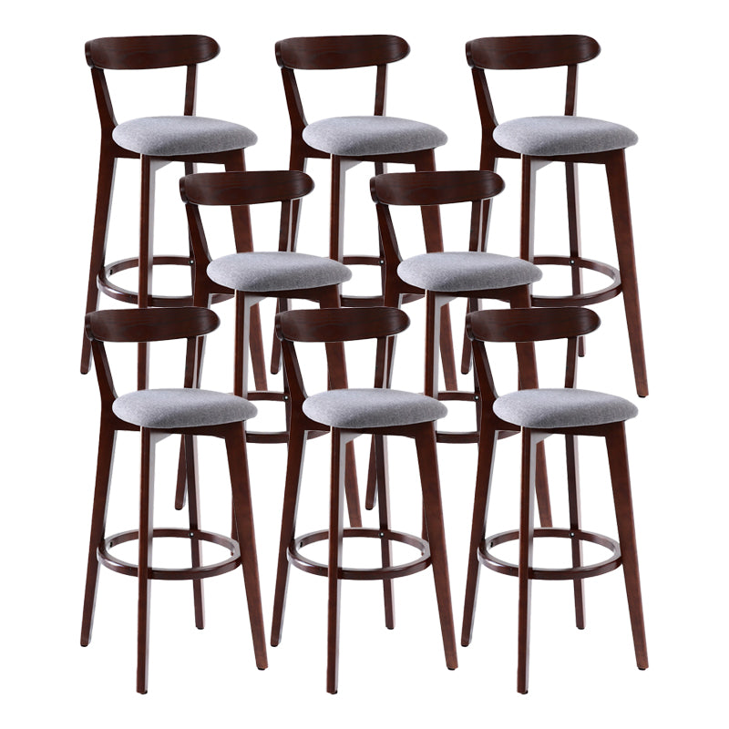 Scandinavian Matte Finish Leather Barstool Rubberwood Home Stool