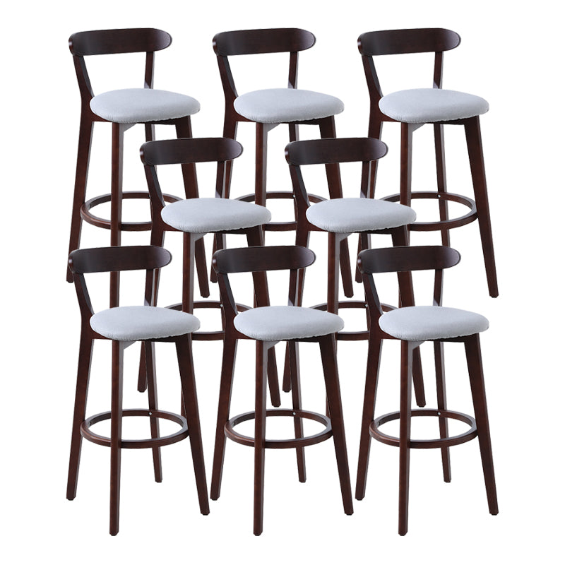 Scandinavian Matte Finish Leather Barstool Rubberwood Home Stool