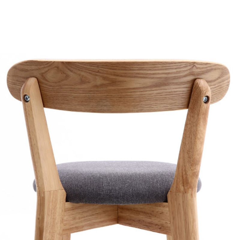 Scandinavian Matte Finish Leather Barstool Rubberwood Home Stool