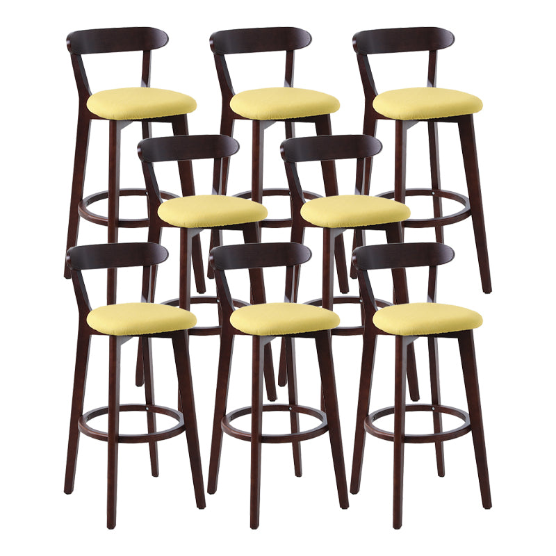 Scandinavian Matte Finish Leather Barstool Rubberwood Home Stool