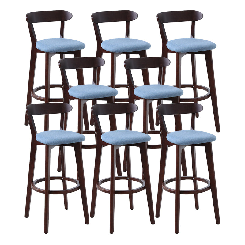 Scandinavian Matte Finish Leather Barstool Rubberwood Home Stool