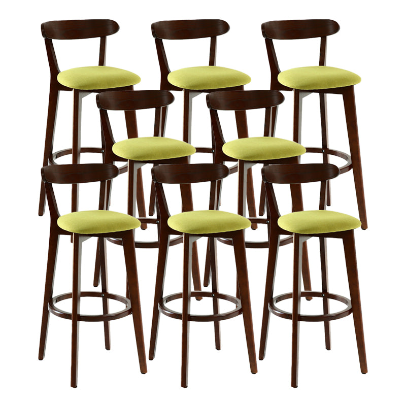 Scandinavian Matte Finish Leather Barstool Rubberwood Home Stool