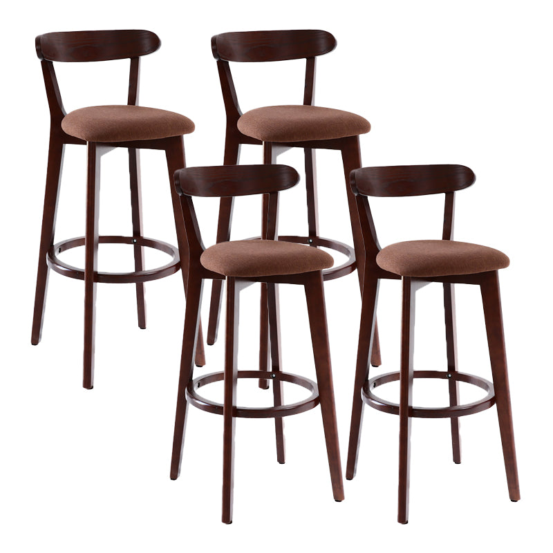 Scandinavian Matte Finish Leather Barstool Rubberwood Home Stool