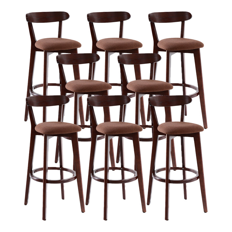 Scandinavian Matte Finish Leather Barstool Rubberwood Home Stool