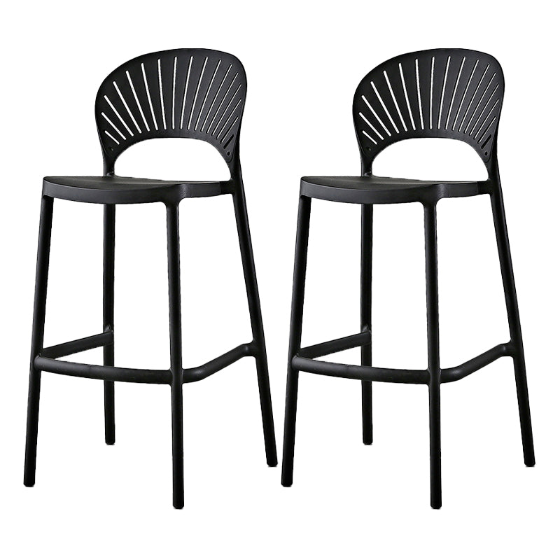 Scandinavian Home Low Back Stool Matte Finish Plastic Barstool