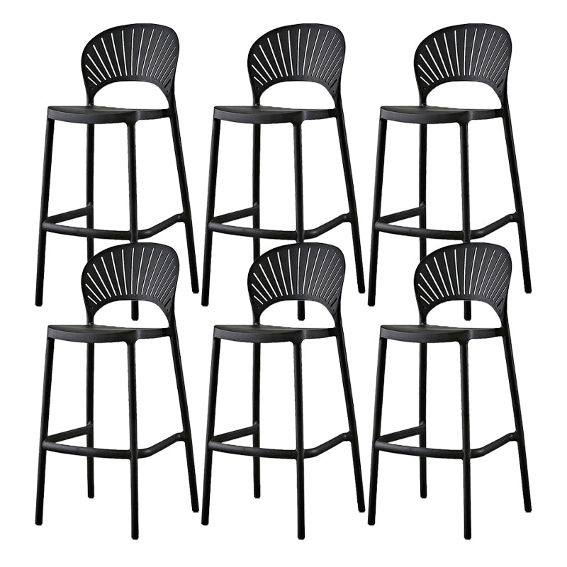 Scandinavian Home Low Back Stool Matte Finish Plastic Barstool