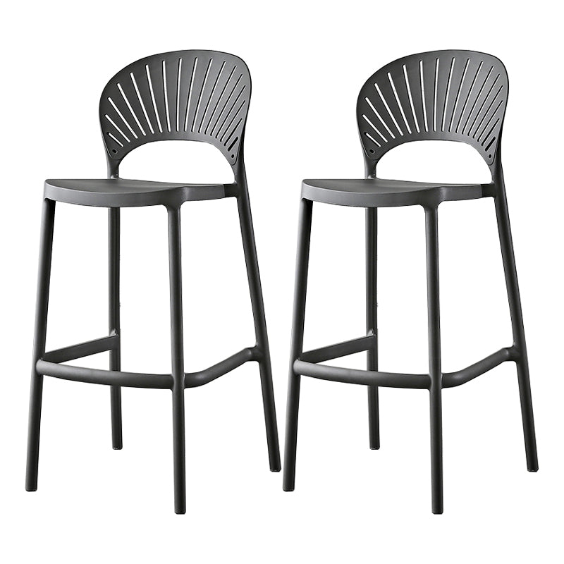 Scandinavian Home Low Back Stool Matte Finish Plastic Barstool