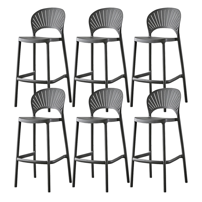 Scandinavian Home Low Back Stool Matte Finish Plastic Barstool