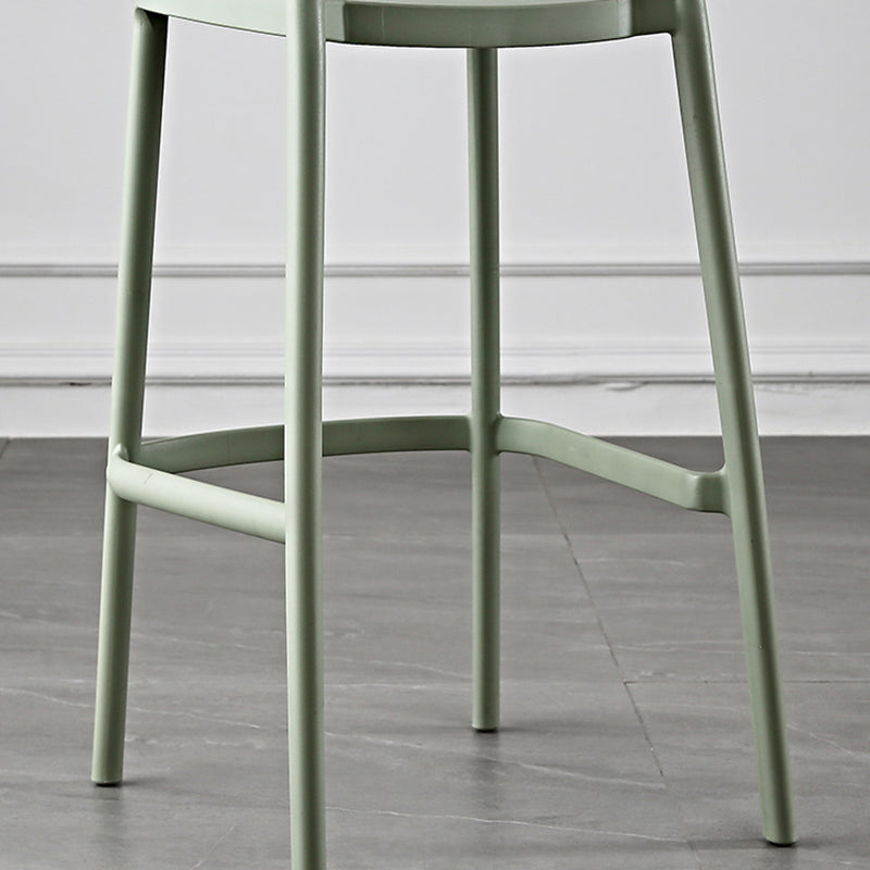 Scandinavian Home Low Back Stool Matte Finish Plastic Barstool