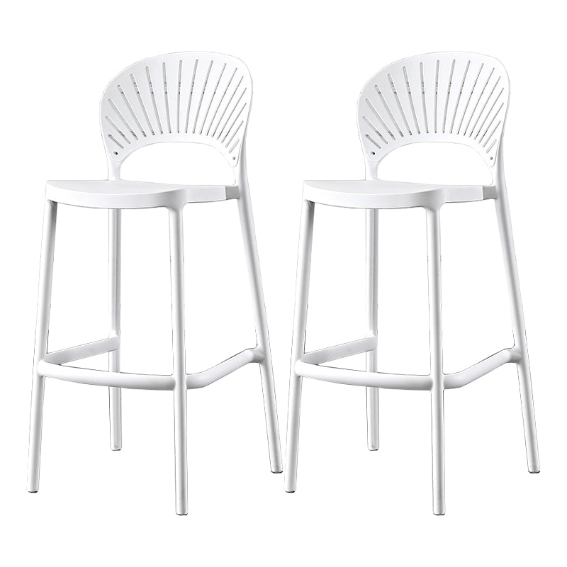 Scandinavian Home Low Back Stool Matte Finish Plastic Barstool
