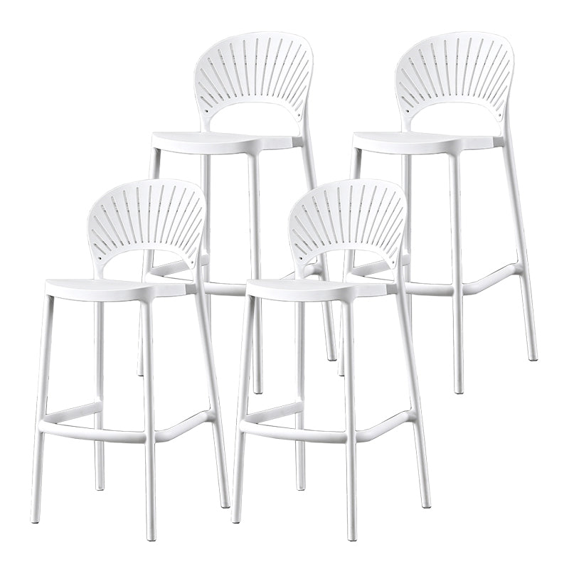 Scandinavian Home Low Back Stool Matte Finish Plastic Barstool