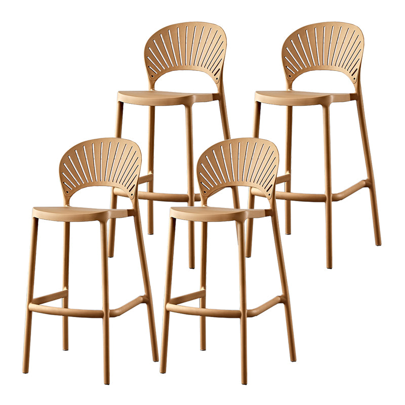 Scandinavian Home Low Back Stool Matte Finish Plastic Barstool
