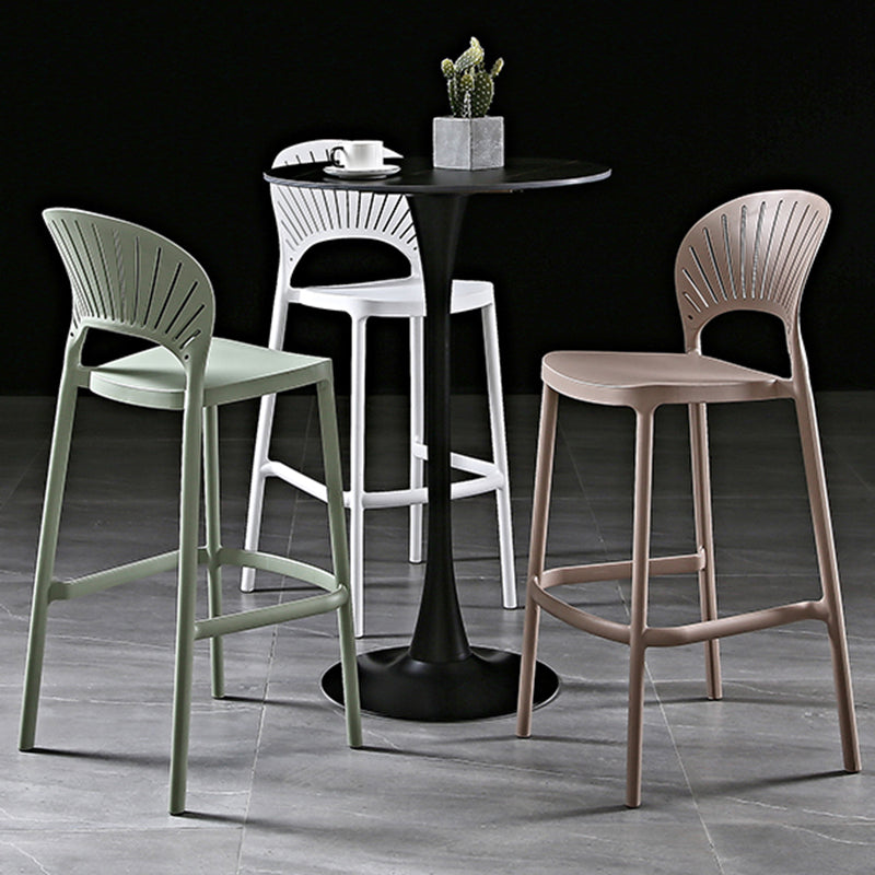 Scandinavian Home Low Back Stool Matte Finish Plastic Barstool