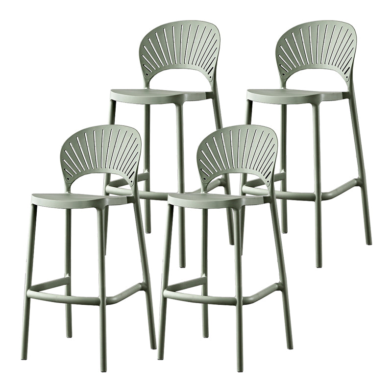 Scandinavian Home Low Back Stool Matte Finish Plastic Barstool