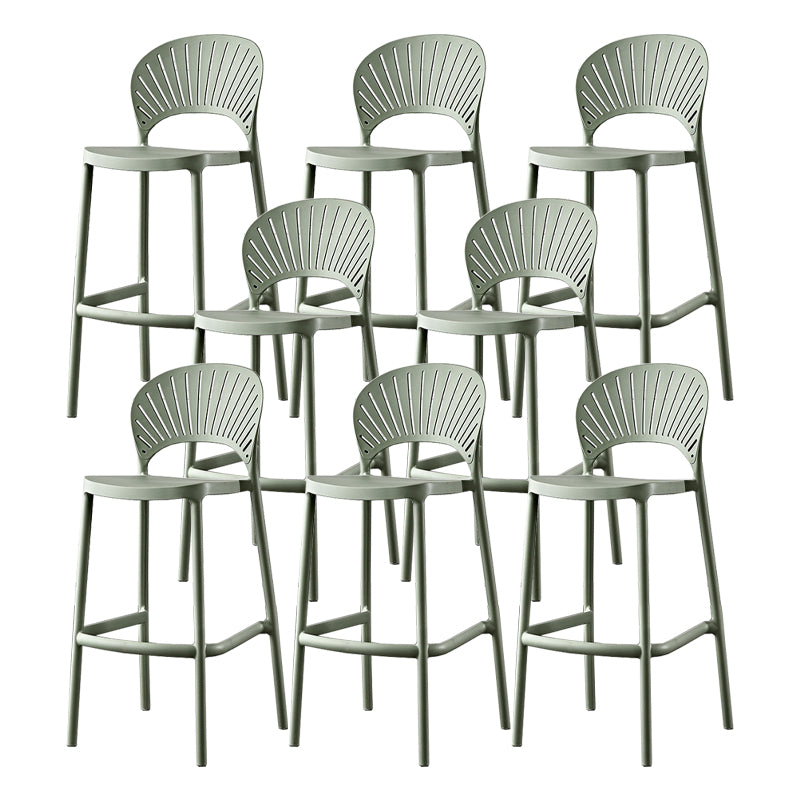 Scandinavian Home Low Back Stool Matte Finish Plastic Barstool