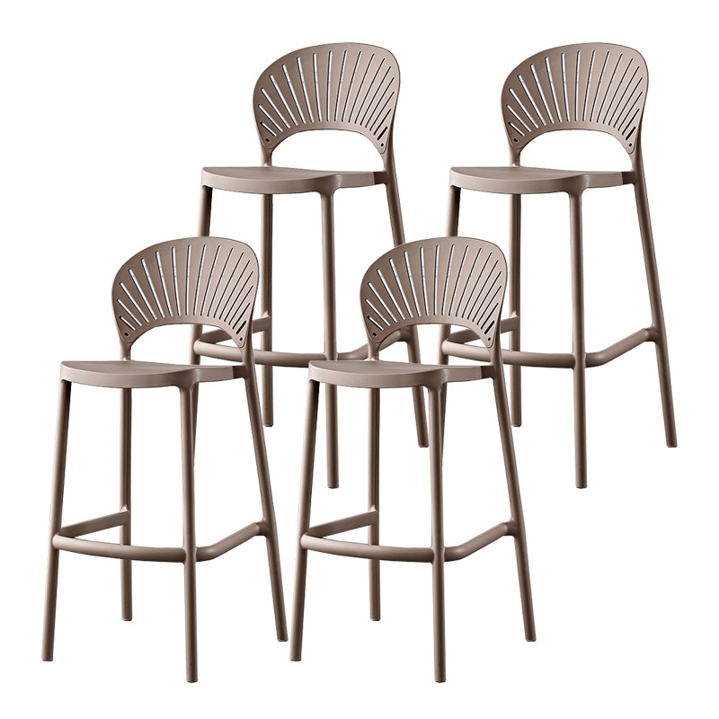 Scandinavian Home Low Back Stool Matte Finish Plastic Barstool
