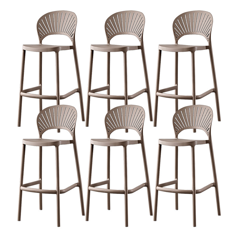 Scandinavian Home Low Back Stool Matte Finish Plastic Barstool