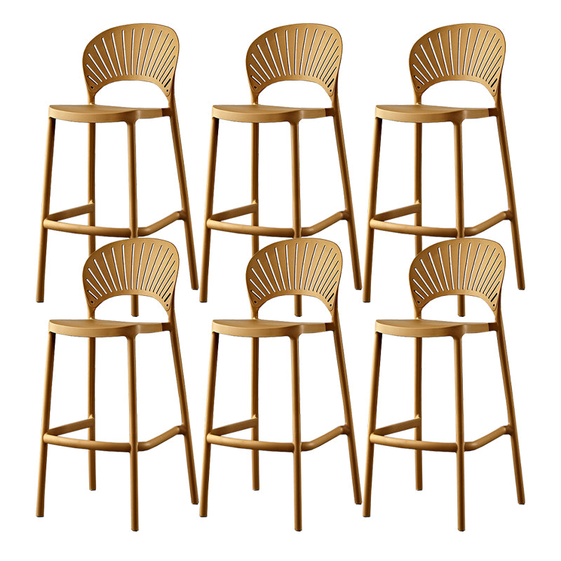 Scandinavian Home Low Back Stool Matte Finish Plastic Barstool