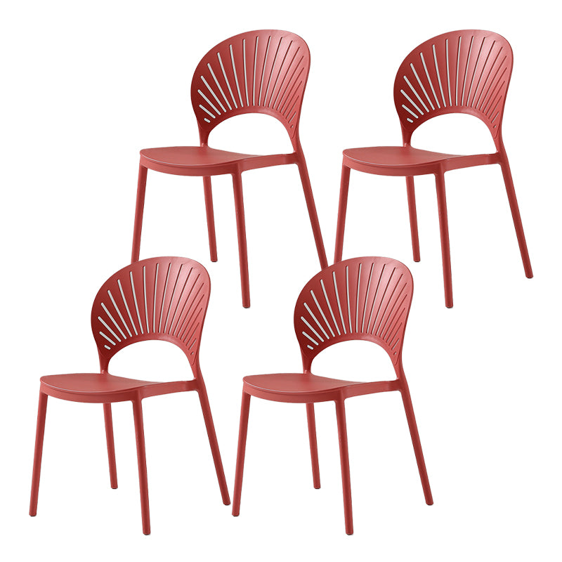 Scandinavian Home Low Back Stool Matte Finish Plastic Barstool