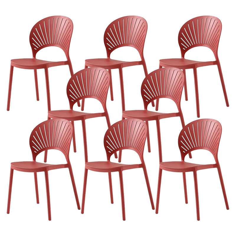 Scandinavian Home Low Back Stool Matte Finish Plastic Barstool