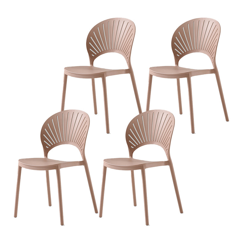 Scandinavian Home Low Back Stool Matte Finish Plastic Barstool