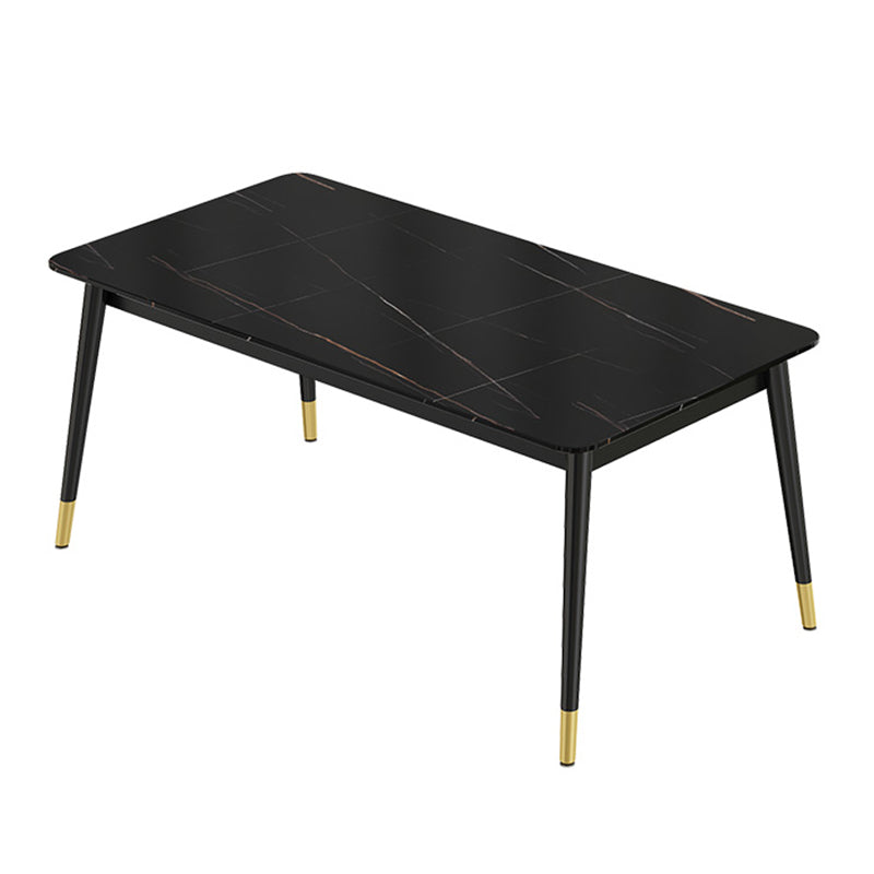 Modern Iron Dining Table Set 1/2/3/5/7 Pieces Dinette Set with Sintered Stone Top