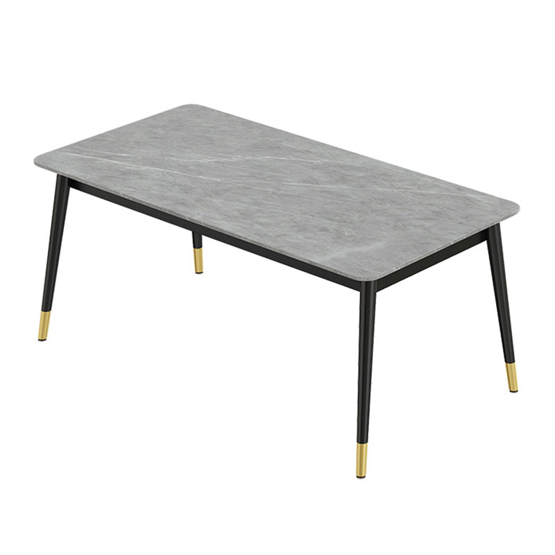 Modern Iron Dining Table Set 1/2/3/5/7 Pieces Dinette Set with Sintered Stone Top