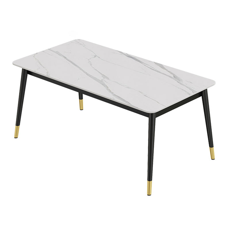 Modern Iron Dining Table Set 1/2/3/5/7 Pieces Dinette Set with Sintered Stone Top