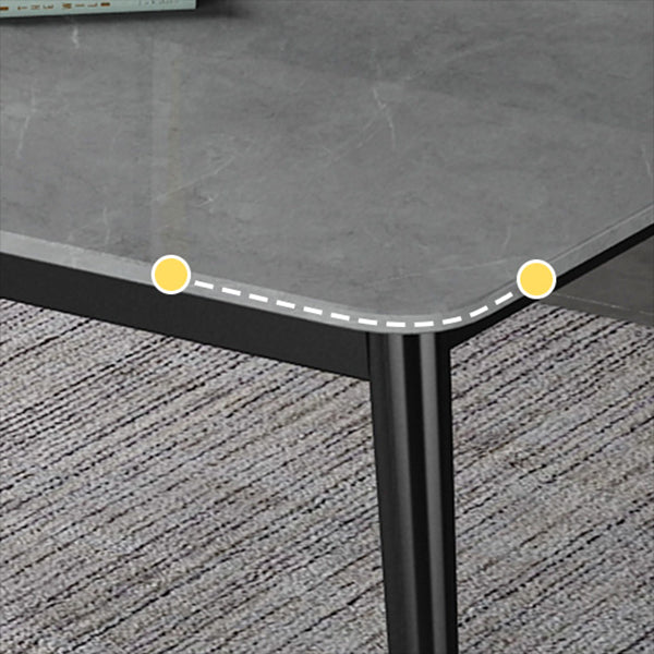 Modern Iron Dining Table Set 1/2/3/5/7 Pieces Dinette Set with Sintered Stone Top