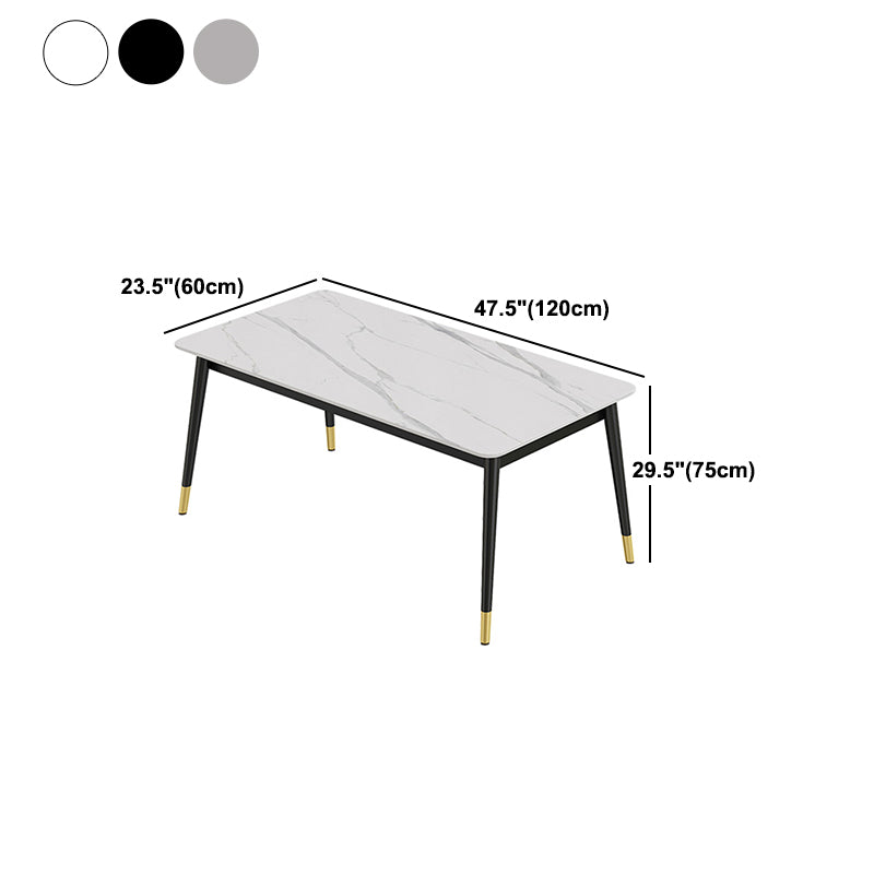 Modern Iron Dining Table Set 1/2/3/5/7 Pieces Dinette Set with Sintered Stone Top